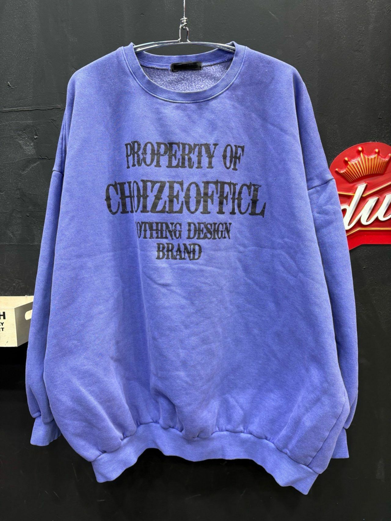 OverSize洗水英文字衛衣(薄抓毛底) TAC-0048T