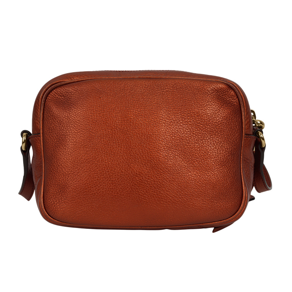 【GUCCI】SOHO DISCO 皮革流蘇小方型斜背包/相機包(古銅橘) 308364 A7M0G