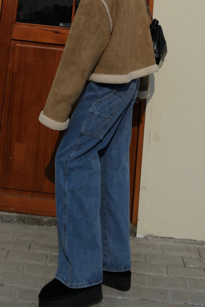 背工裝牛仔直筒褲*2色