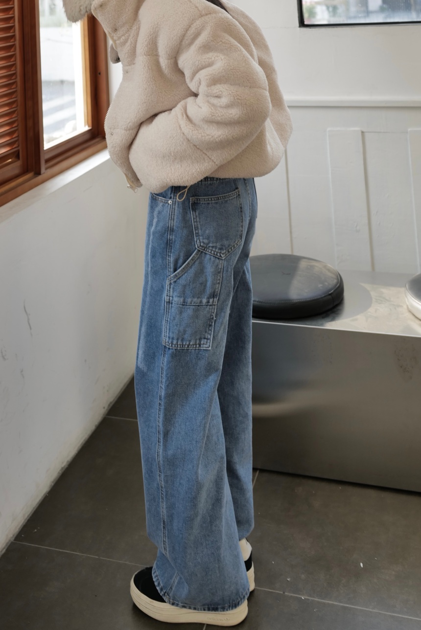 背工裝牛仔直筒褲*2色