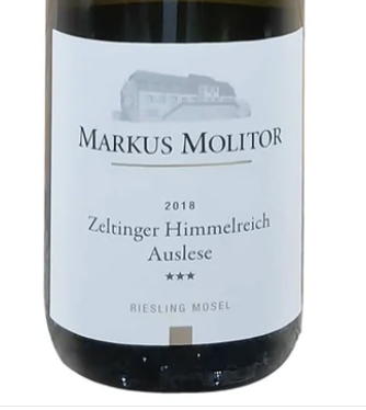 Markus Molitor Zeltinger Himmelreich Riesling Auslese*** Sweet 2018 (RP98)