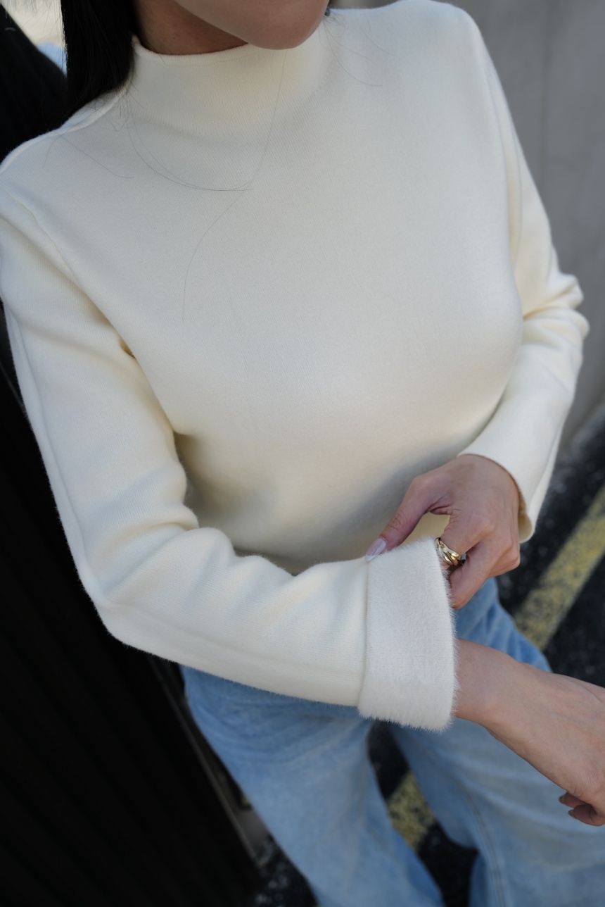 韓系立領水貂毛暖暖打底上衣*5色