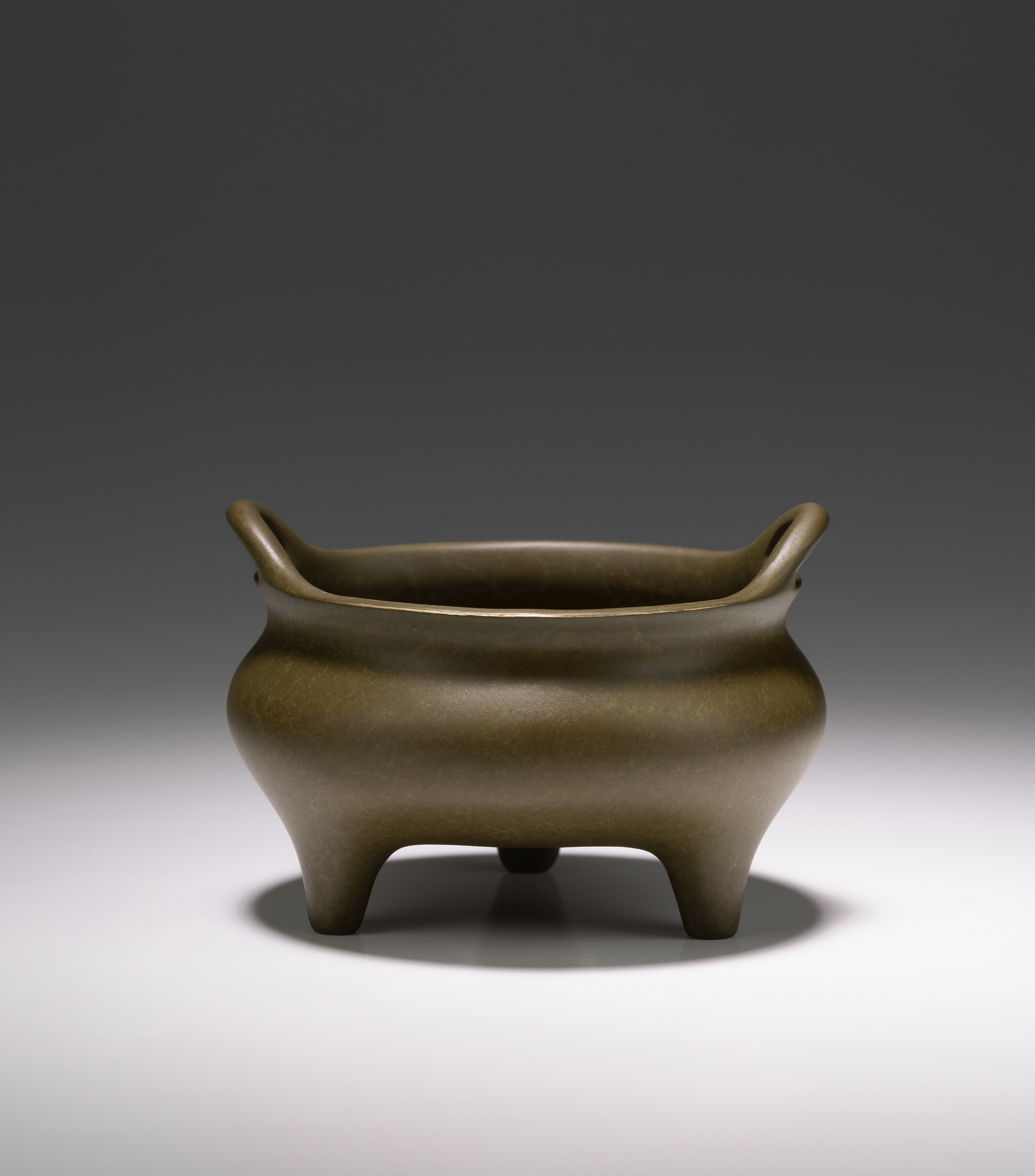 橋耳三足爐(紫銅)｜銅作工藝品