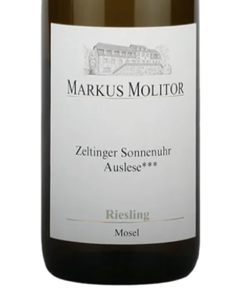 Markus Molitor Zeltinger Sonnenuhr Riesling Auslese*** Off Dry 2016 (RP99)