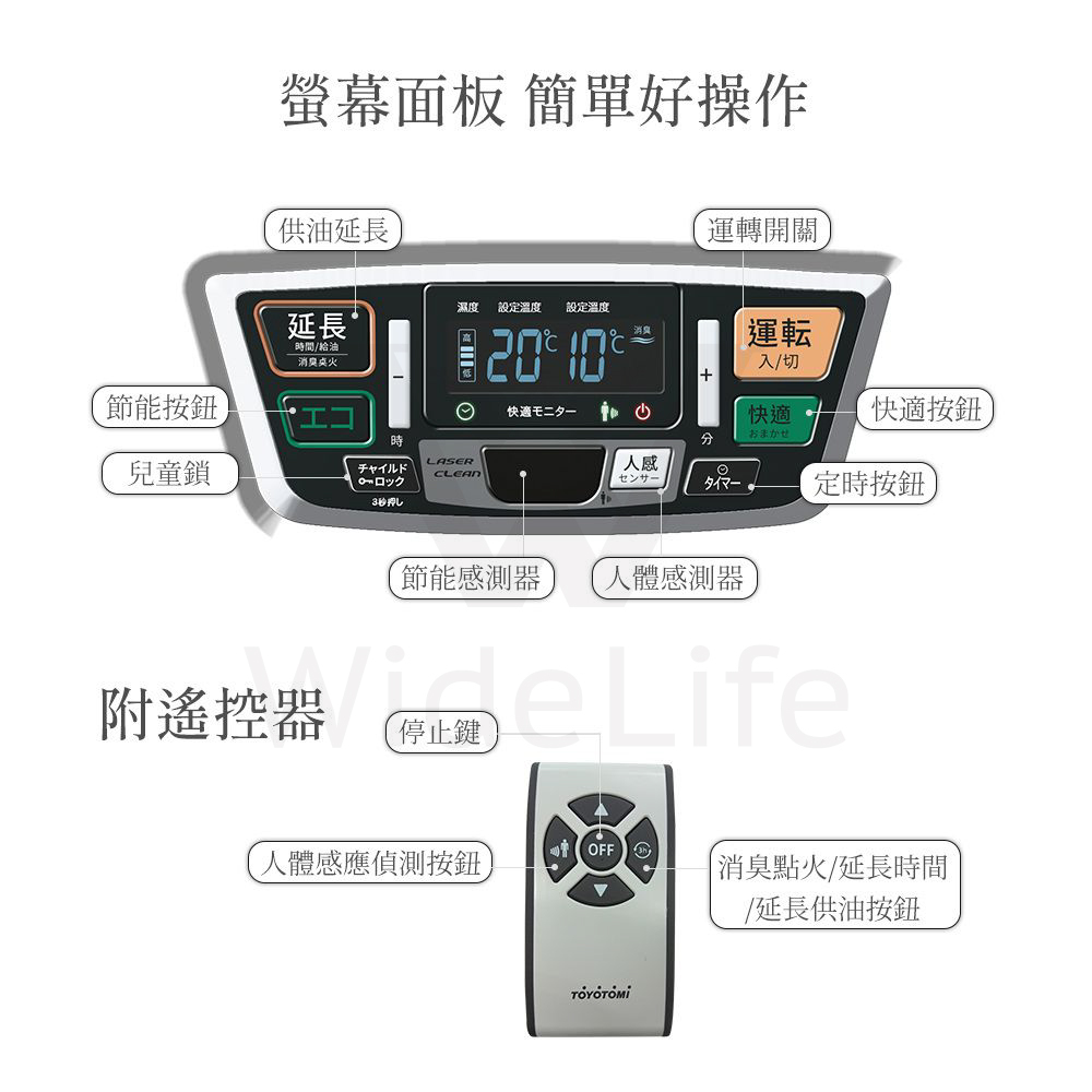 LC-SL43H-TW 智能偵測遙控型煤油暖爐大面板