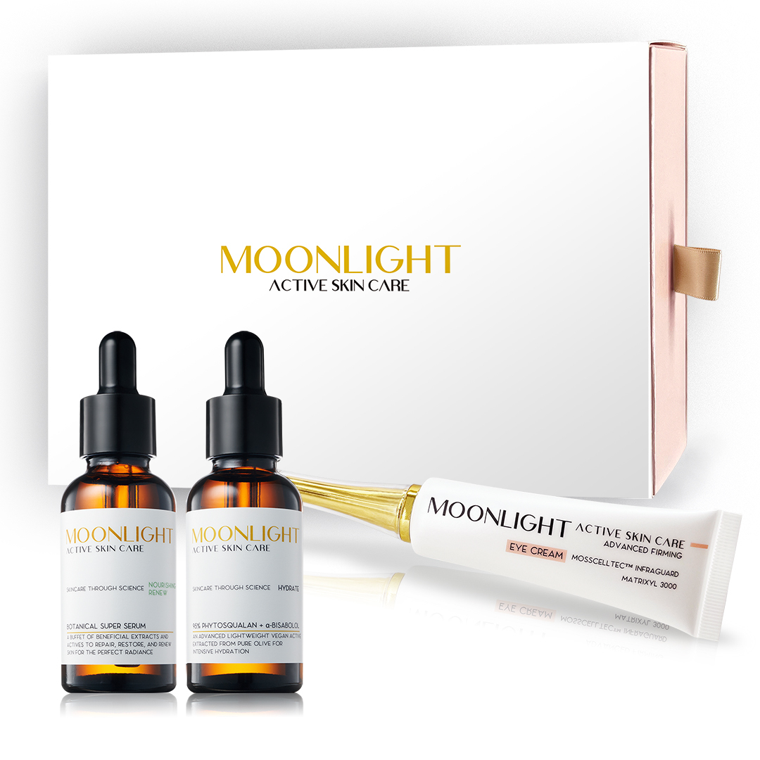 【Moonlight 莯光】極潤保濕滋養禮盒組 (眼霜+青春油+植物角鯊)