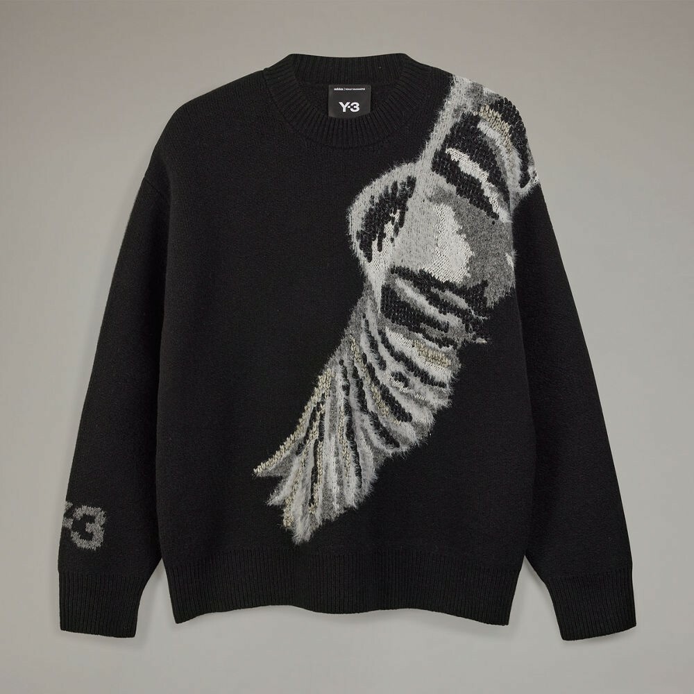 【 Y-3 GFX KNIT CREW 針織圓領衫 - 黑 】