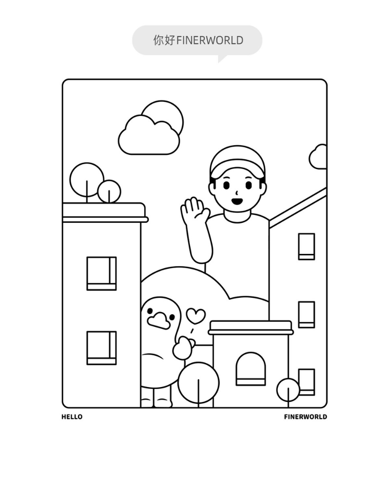 Finerworld 原創設計IP圖形短袖T恤