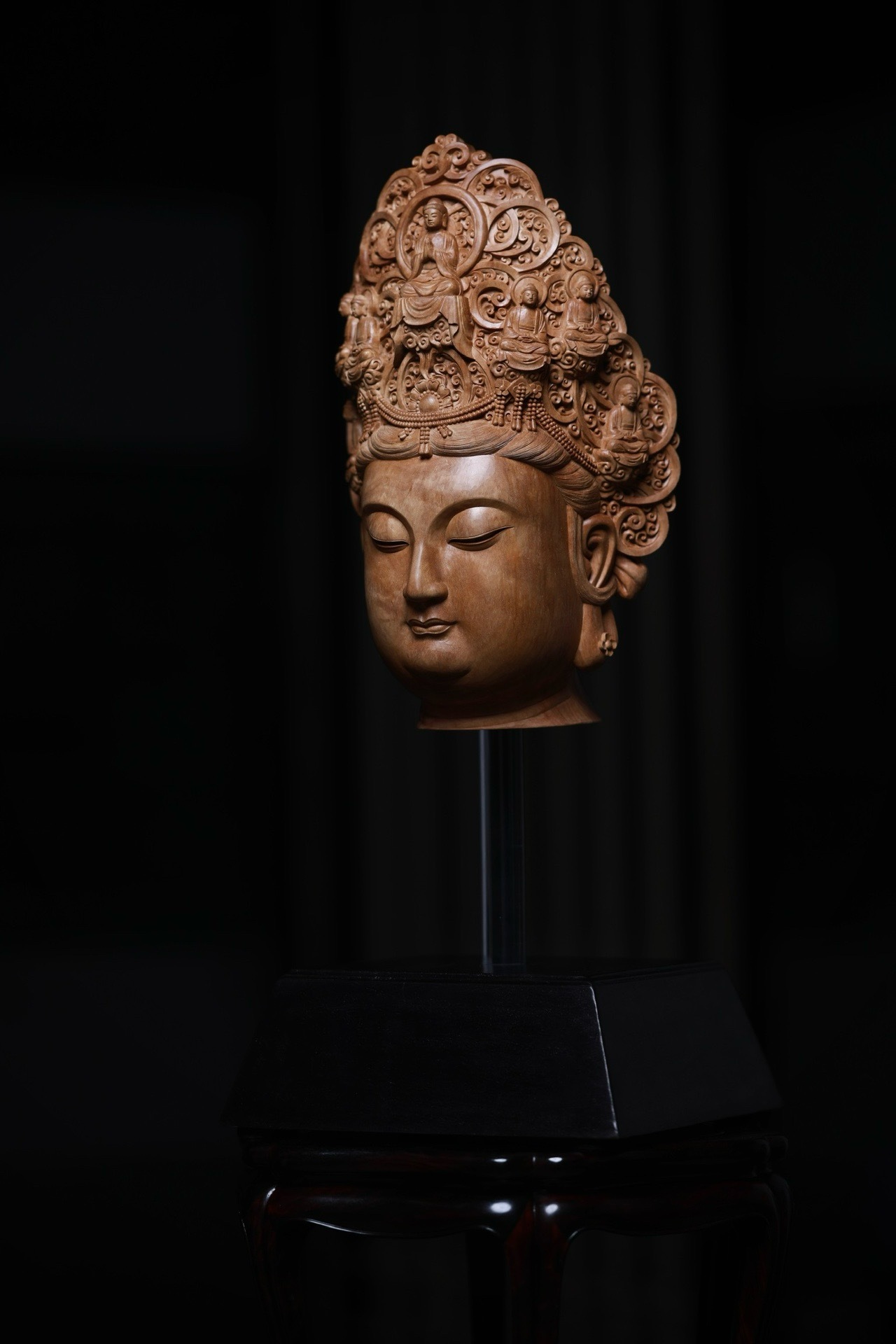 [Seven Treasures Buddha Crowned with the Buddha’s Head—Full Reproduction of Qingdao by Master Tansheng of Laoshan, India]
