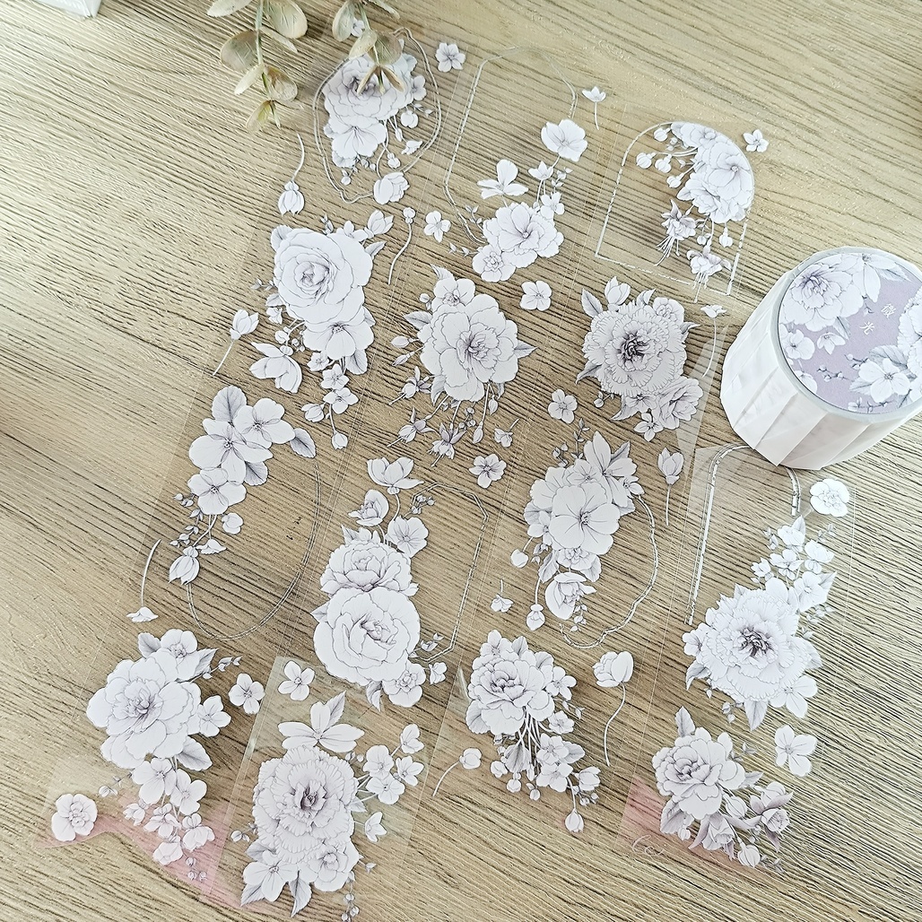 樂意Loi．微光-海棠花 Shimmer begonia 5cm燙霧銀亮PET膠帶 <整捲/分裝>