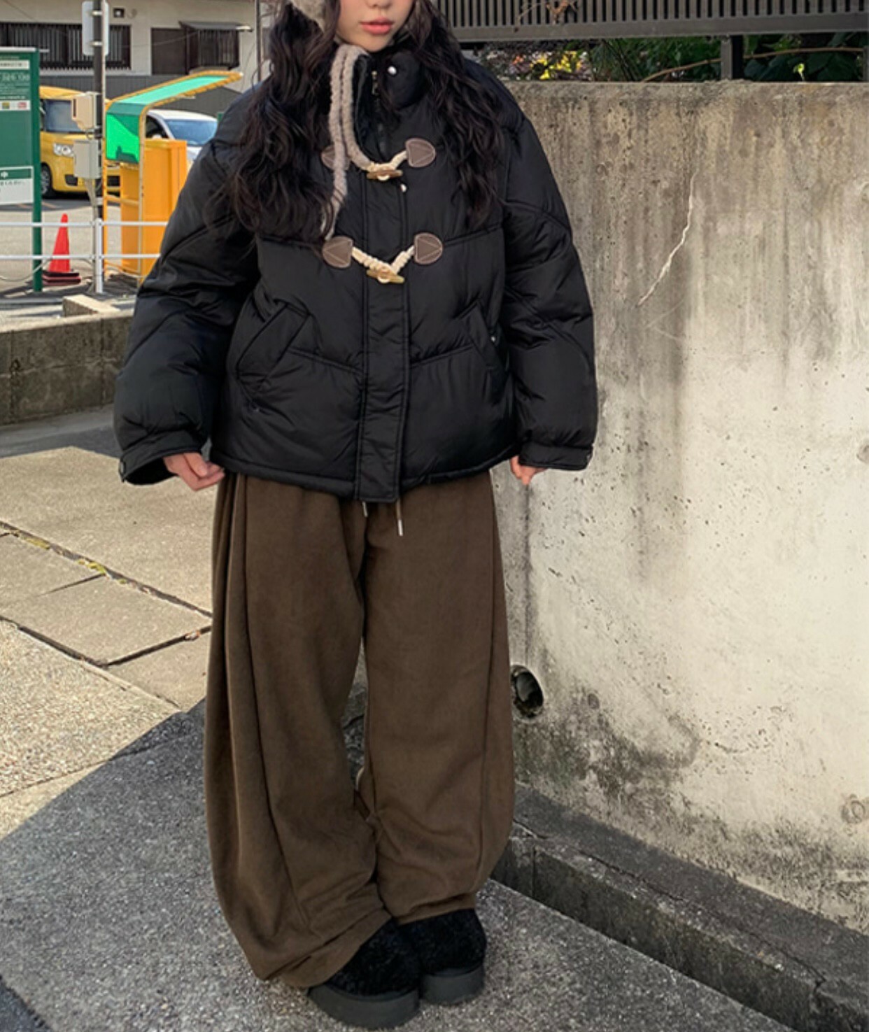 韓國代購 東大門設計款 冬季抽繩長褲