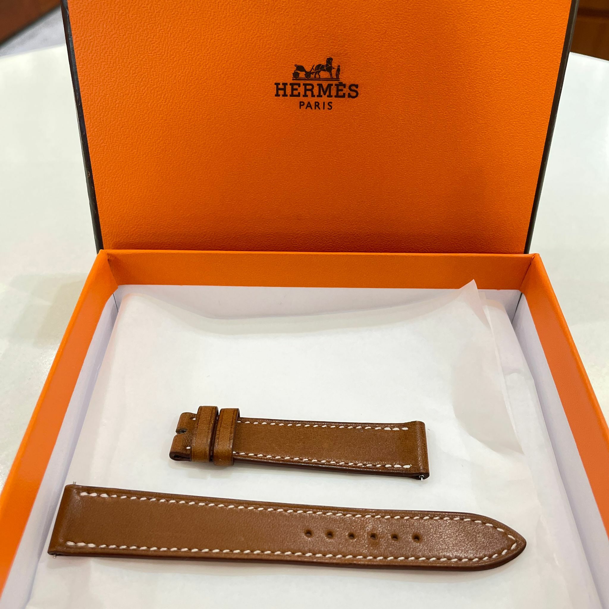 全新HERMES錶帶 金棕色 Watch Strap #BRAND NEW #香榭站正品