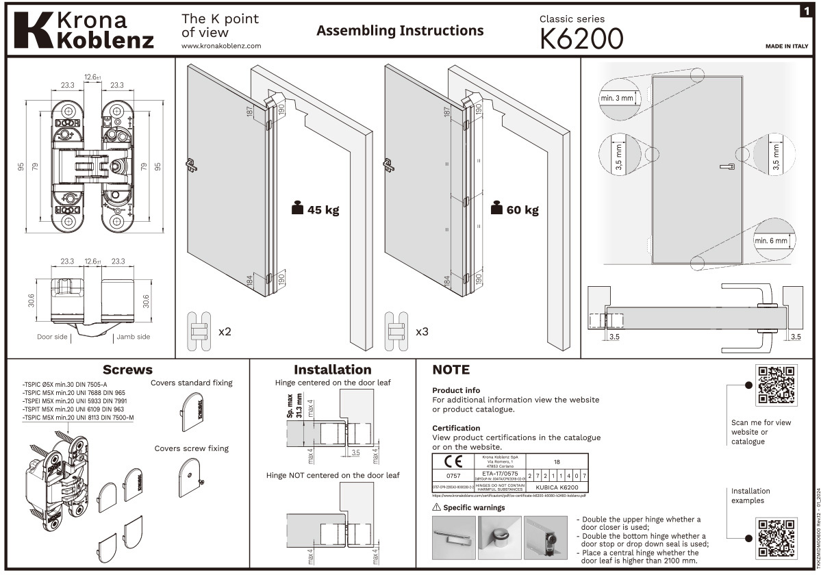 k6200暗鉸 安裝說明