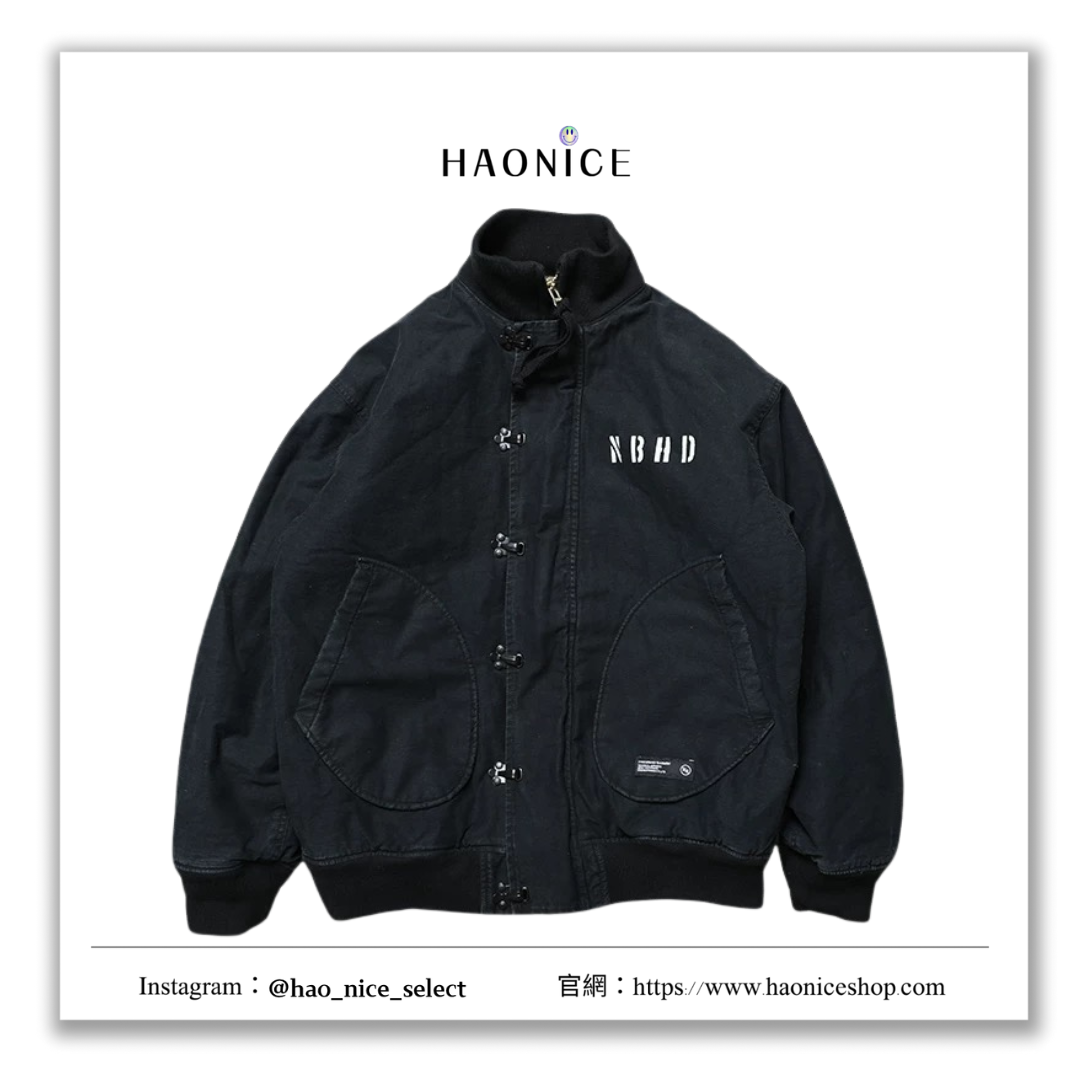 【HAO NICE】日本潮流 NEIGHBORHOOD NBHD Deck jacket 23FW 秋冬新款 復古做舊水洗風 微高領長袖 夾克外套