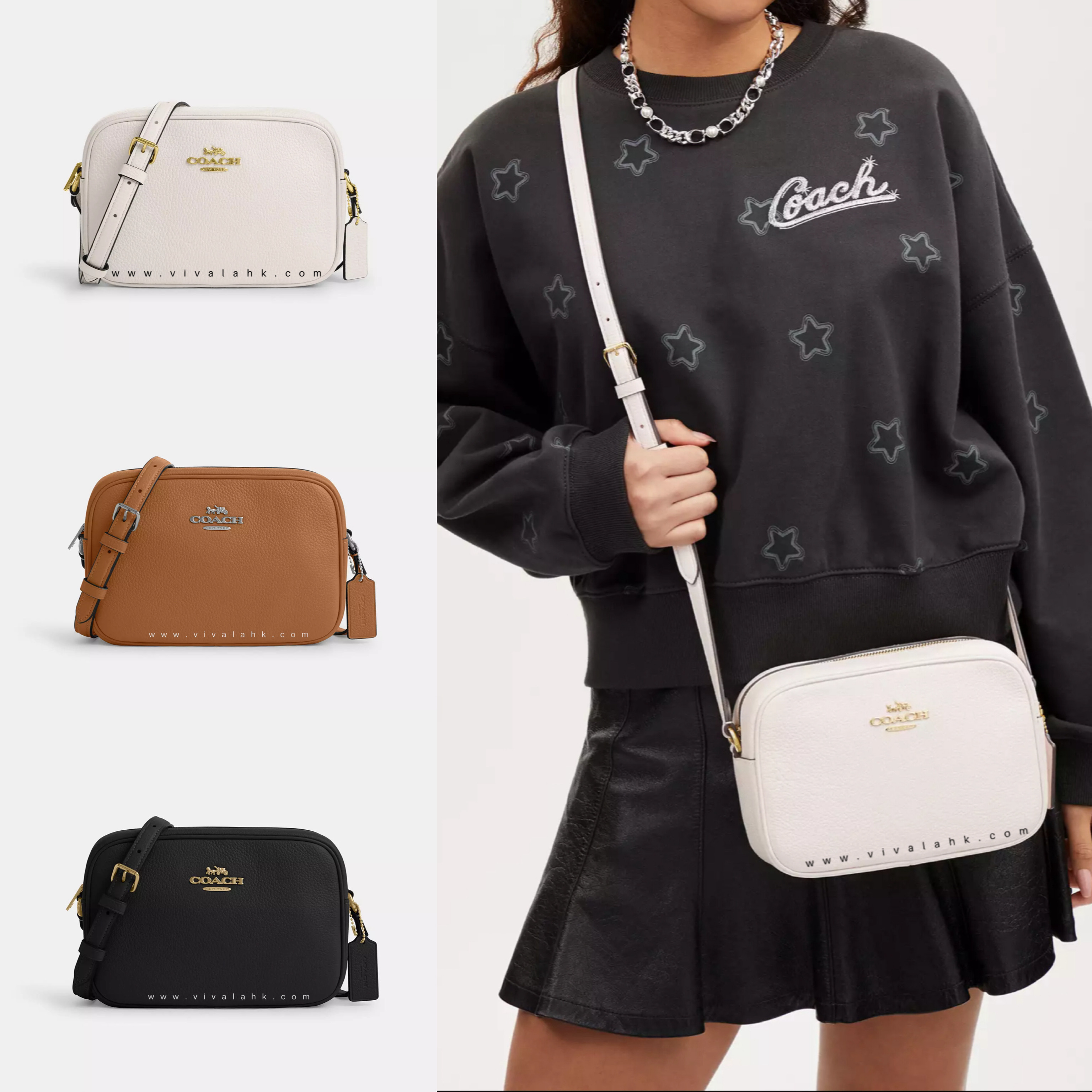 Coach - Jamie 相機斜孭袋 (荔枝皮) (CR110)