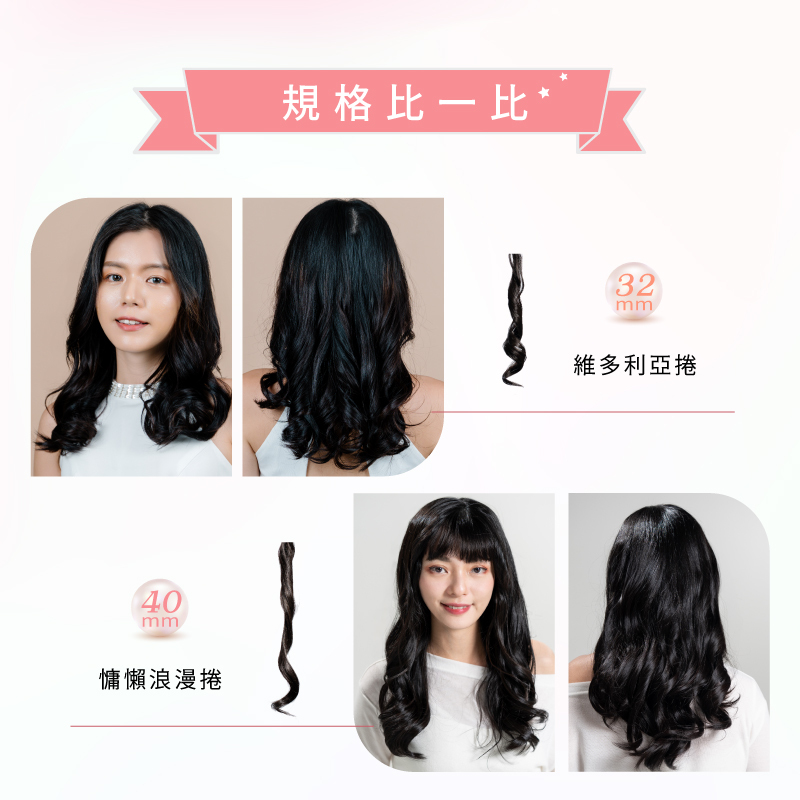 【MUNICHI】網紅熱銷40mm水潤負離子溫控自動捲髮器_國際電壓