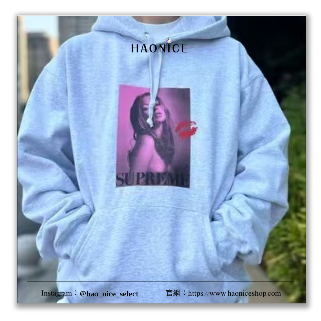 【HAO NICE】美式潮流  SUPREME 24FW秋冬新款 聯名款 KATE MOSS HOODED 凱特人物頭像 長袖 帽T