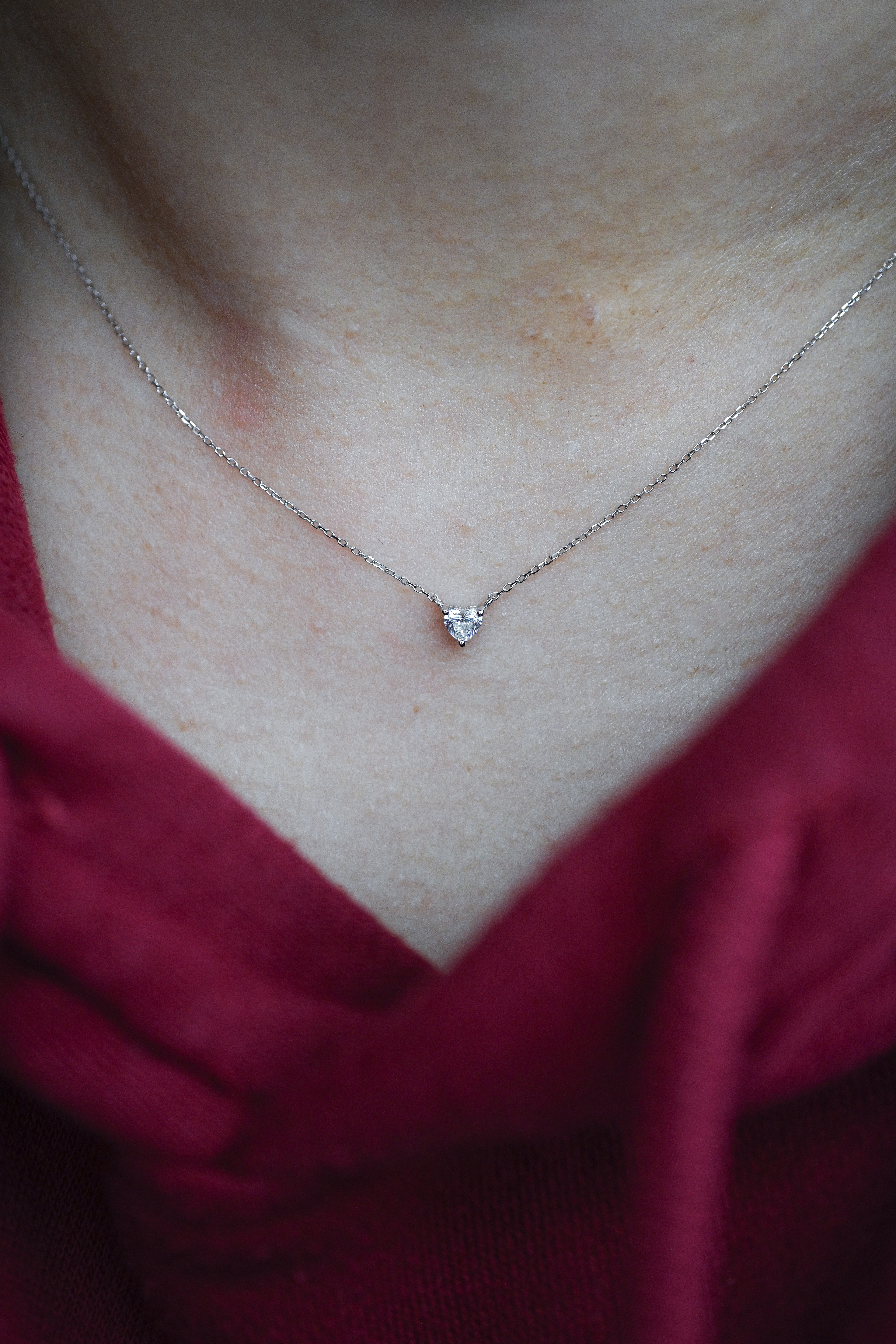 18K 0.16ct heart diamond necklace