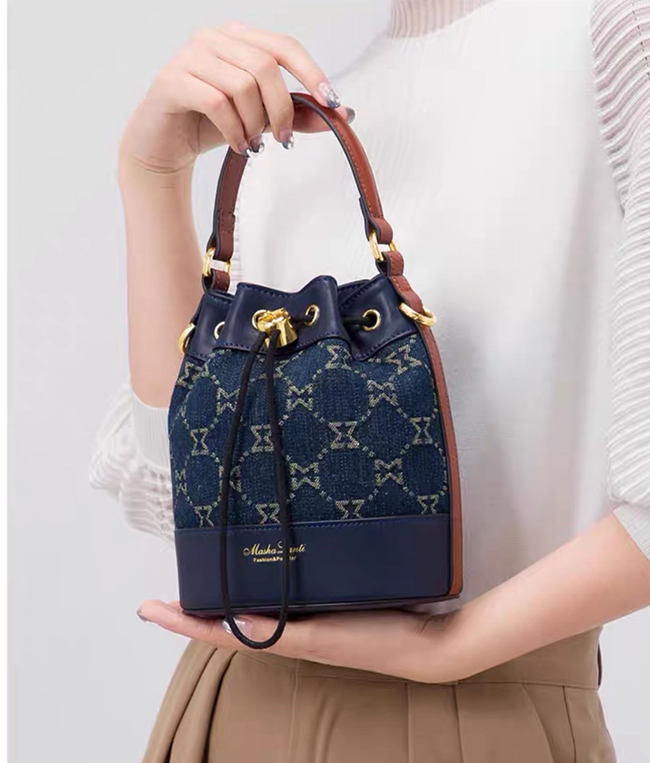 💕新品💕寶藍牛仔布水桶包-一色(現貨)