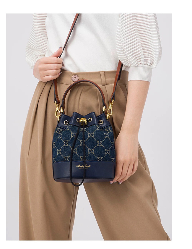 💕新品💕寶藍牛仔布水桶包-一色(現貨)