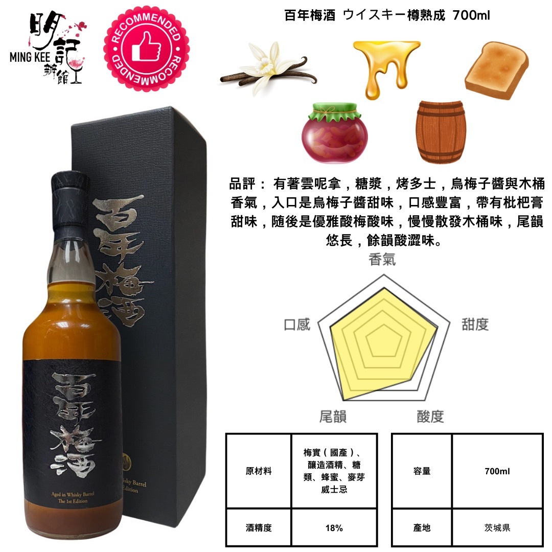 百年梅酒 ウイスキー樽熟成 700ml
