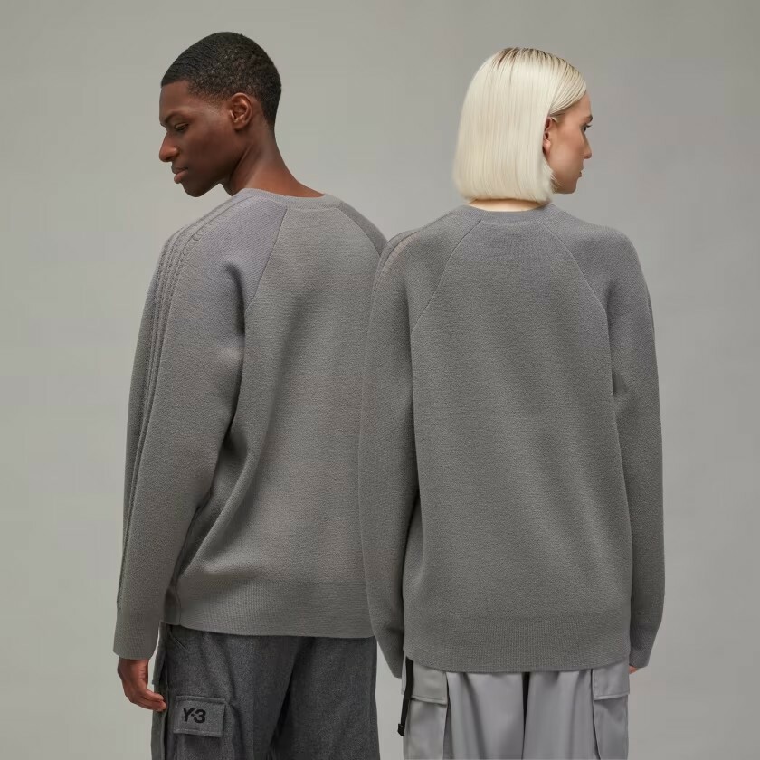 【 Y-3 3S KNIT CREW 三間線針織圓領衫 - 灰紫 】