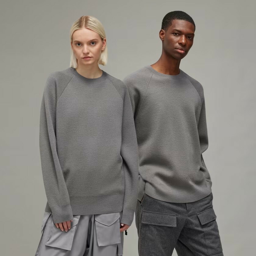 【 Y-3 3S KNIT CREW 三間線針織圓領衫 - 灰紫 】