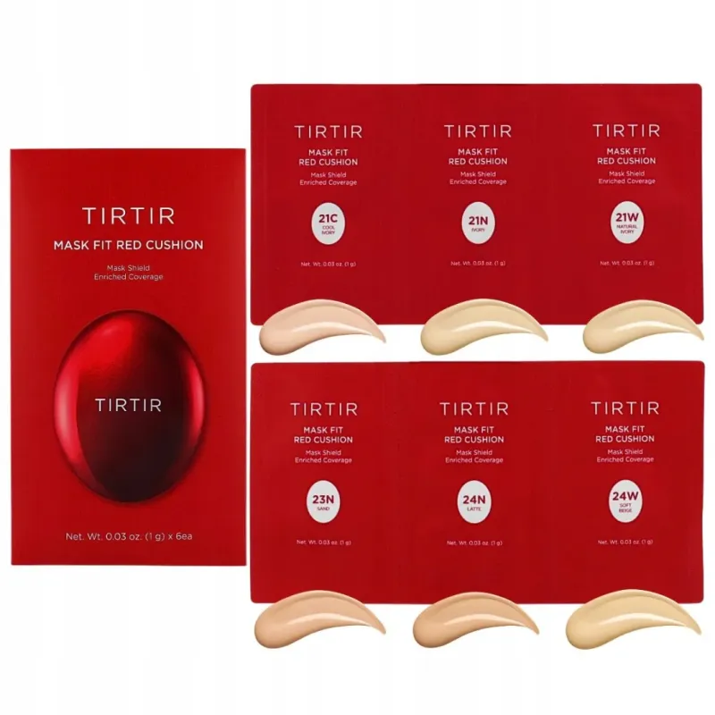 TIRTIR - Mask Fit Red Cushion 6 Shade Trial Kit (21C, 21N, 21W, 23N, 24N, 24W【parallel import】880992