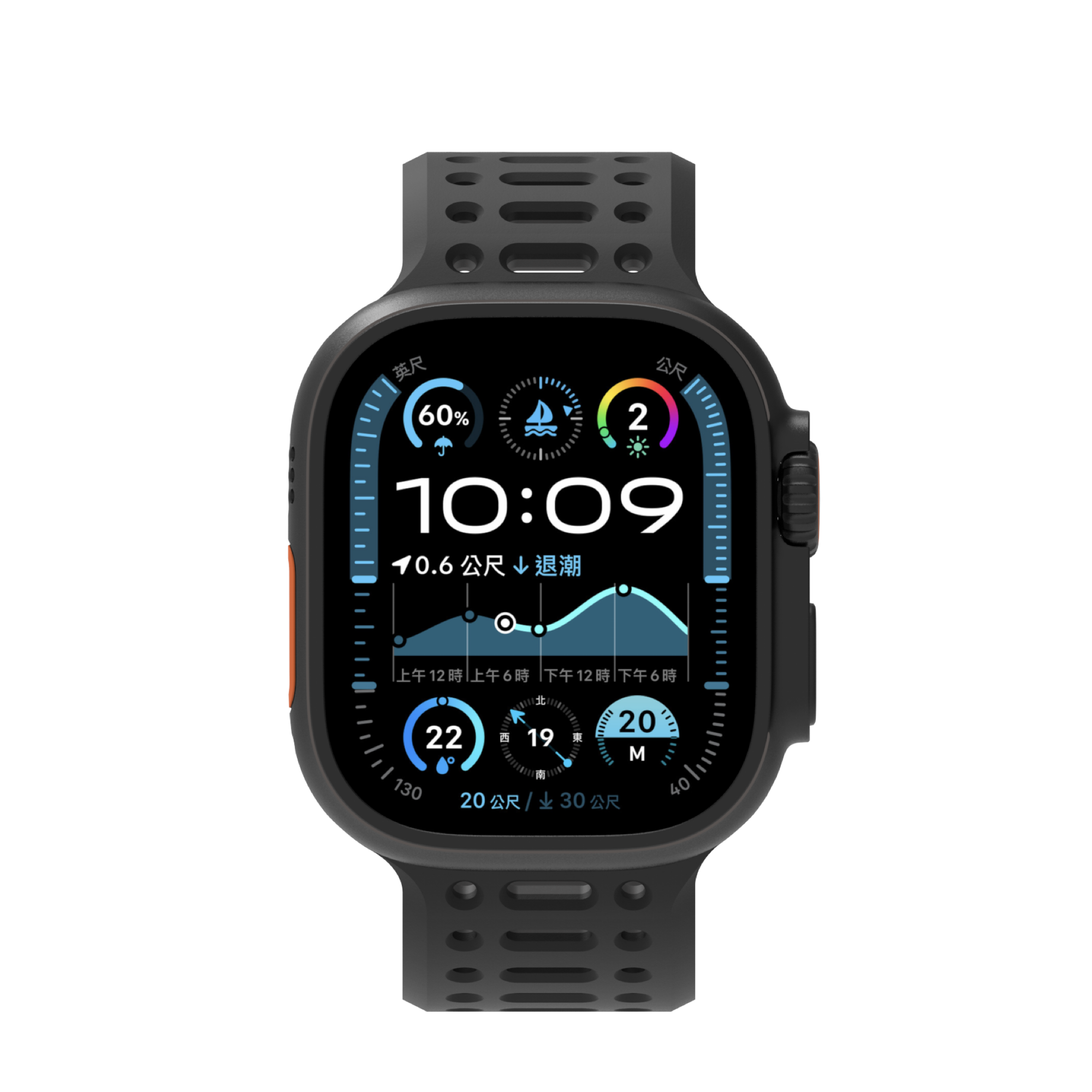 台灣 UNIU Air Sport -太空黑 運動型磁吸 Apple Watch 錶帶 49|46|45|44|42mm