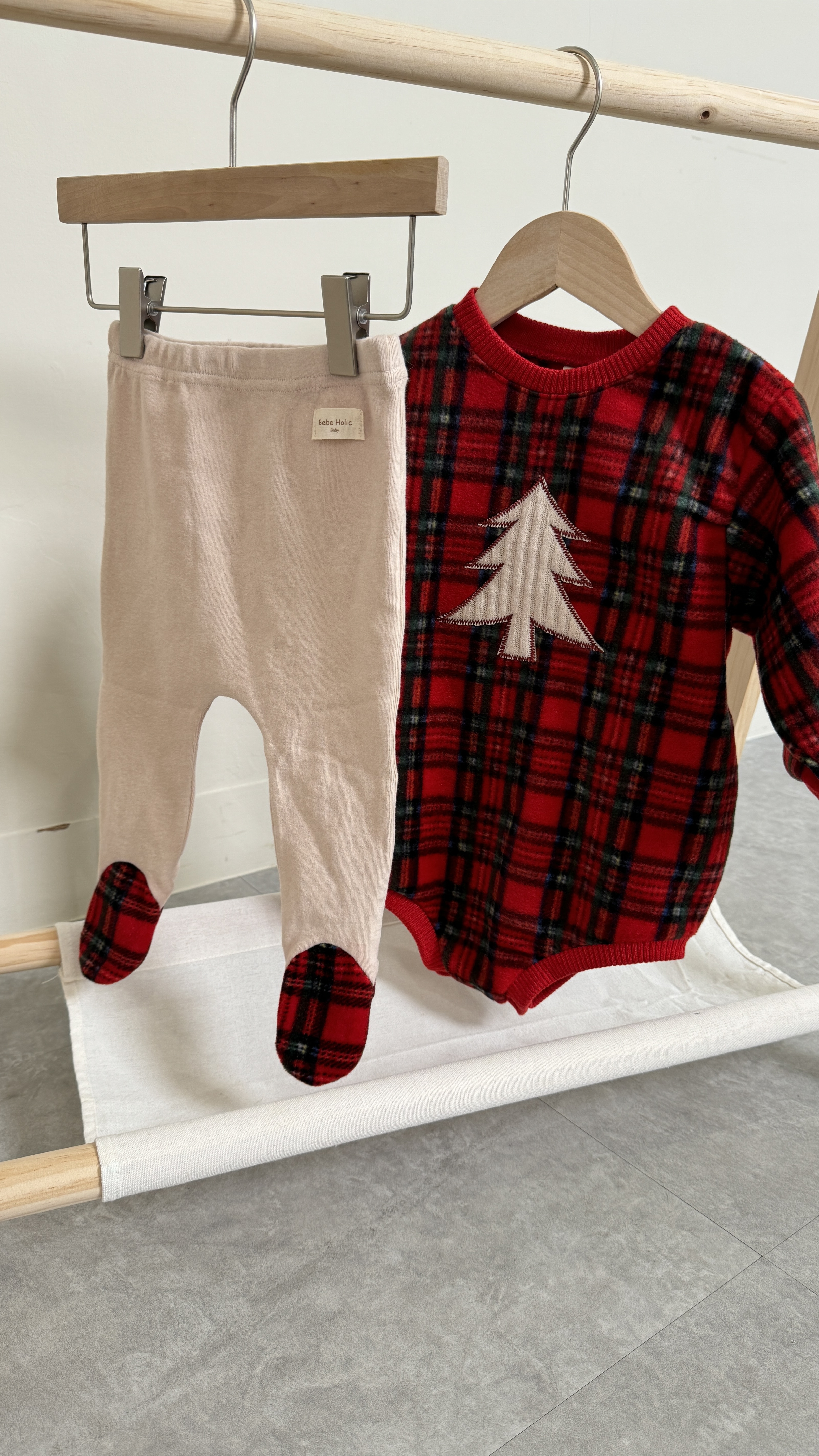 Christmas Plaid Baby Tights