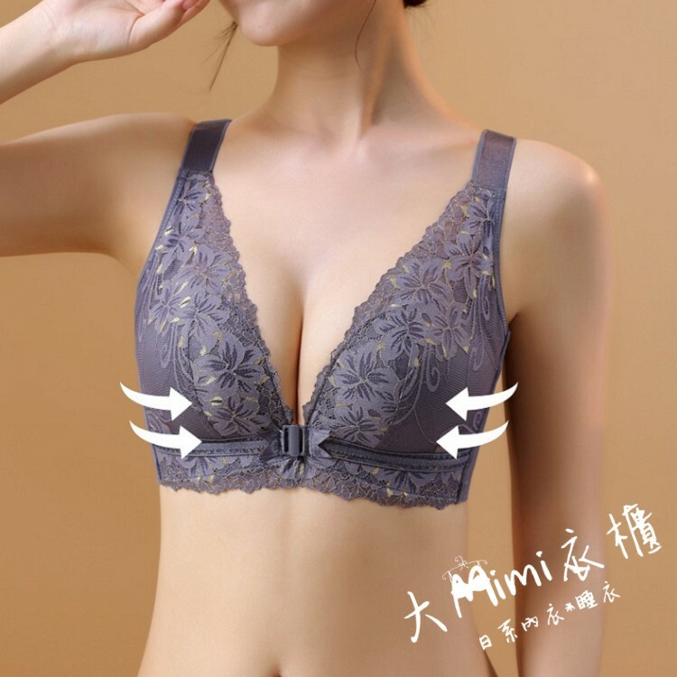 印花前扣大罩杯內衣