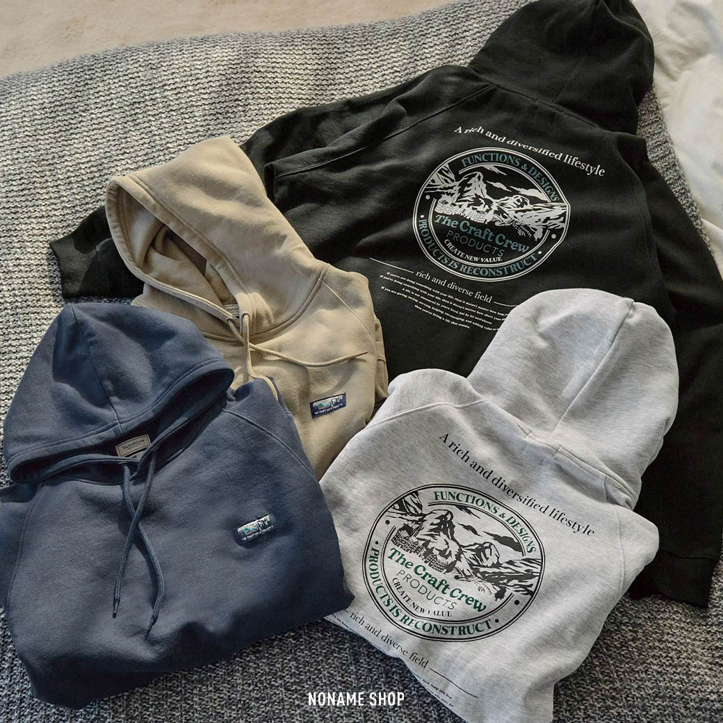 THE CRAFT CREW PRODUCTS 重磅 落肩 連帽 帽T 四色 (男款)