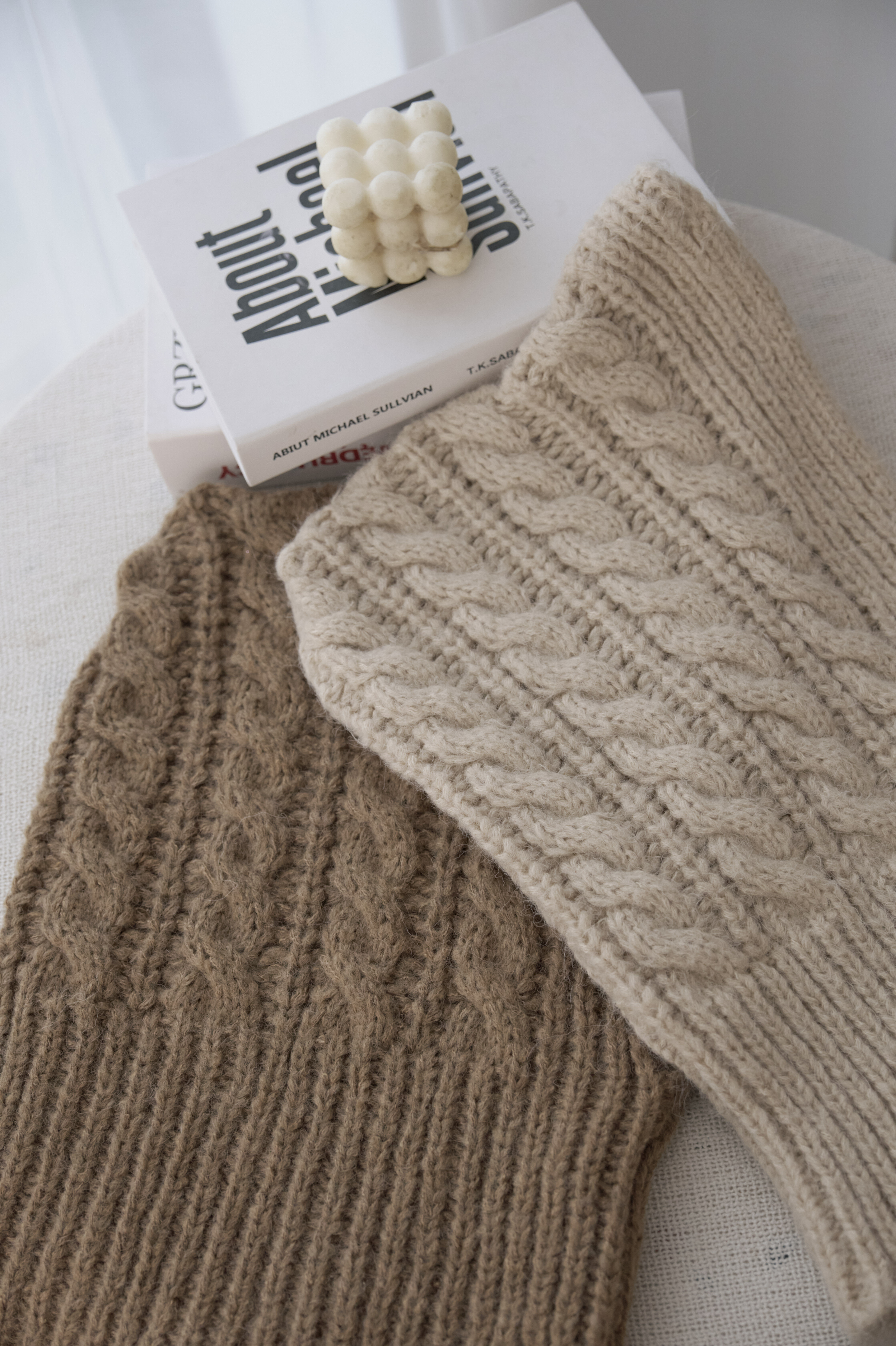 麻花針織巴拉克拉法帽2417