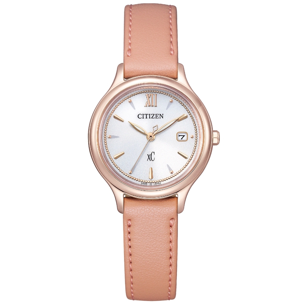 萬年鐘錶 - Citizen 星辰錶  XC  玫瑰金雙錶帶替換光動能女錶 EW2635-62A 錶徑28MM