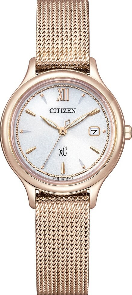 萬年鐘錶 - Citizen 星辰錶  XC  玫瑰金雙錶帶替換光動能女錶 EW2635-62A 錶徑28MM