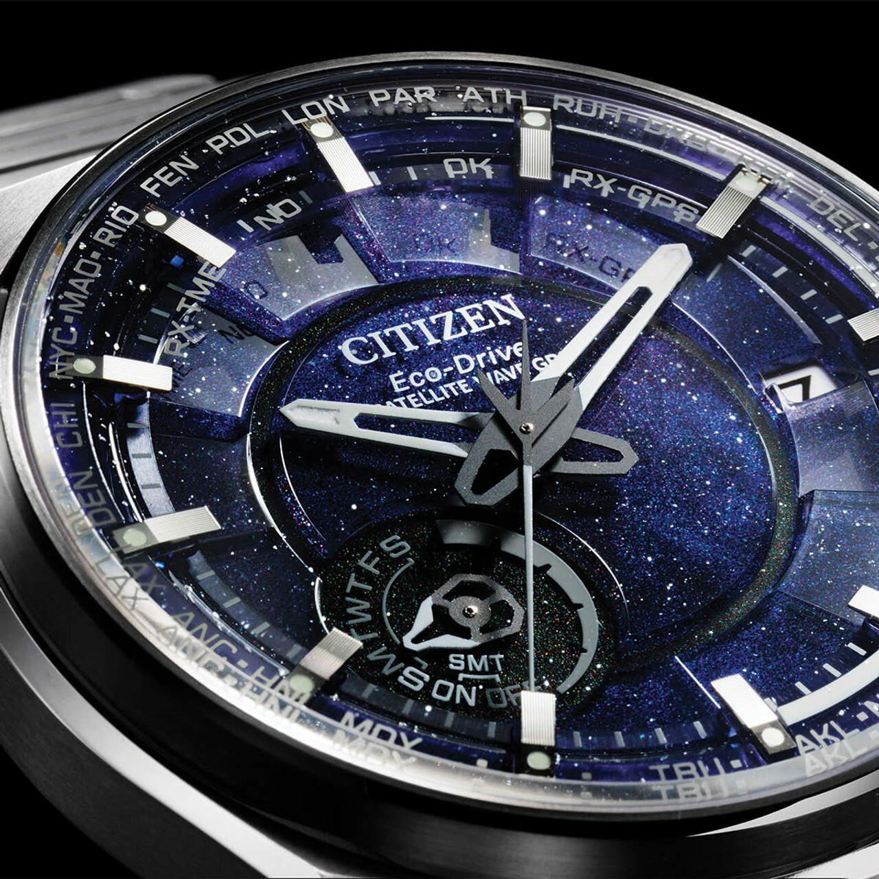 萬年鐘錶 - Citizen 星辰錶  限量星際藍鈦金屬光動能GPS衛星對時  CC3097-52L  錶徑45.4MM