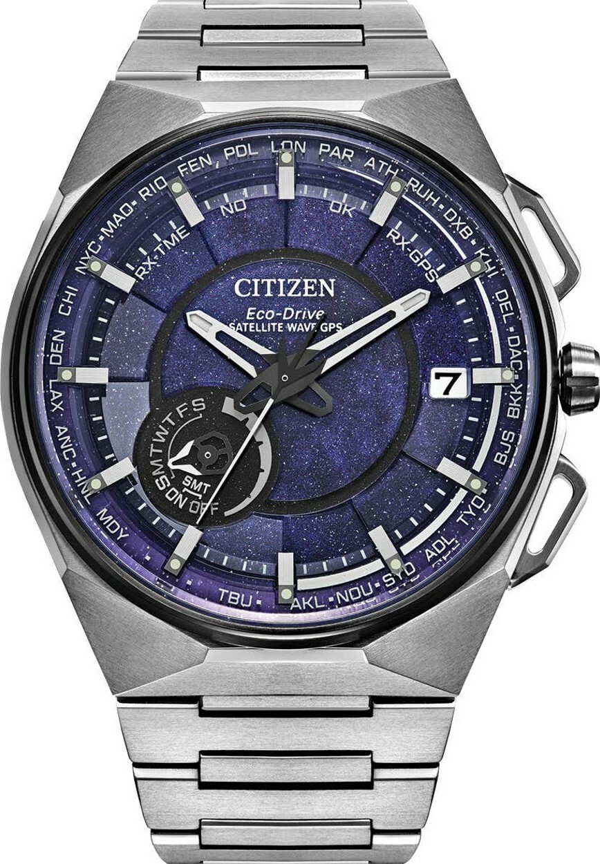 萬年鐘錶 - Citizen 星辰錶  限量星際藍鈦金屬光動能GPS衛星對時  CC3097-52L  錶徑45.4MM