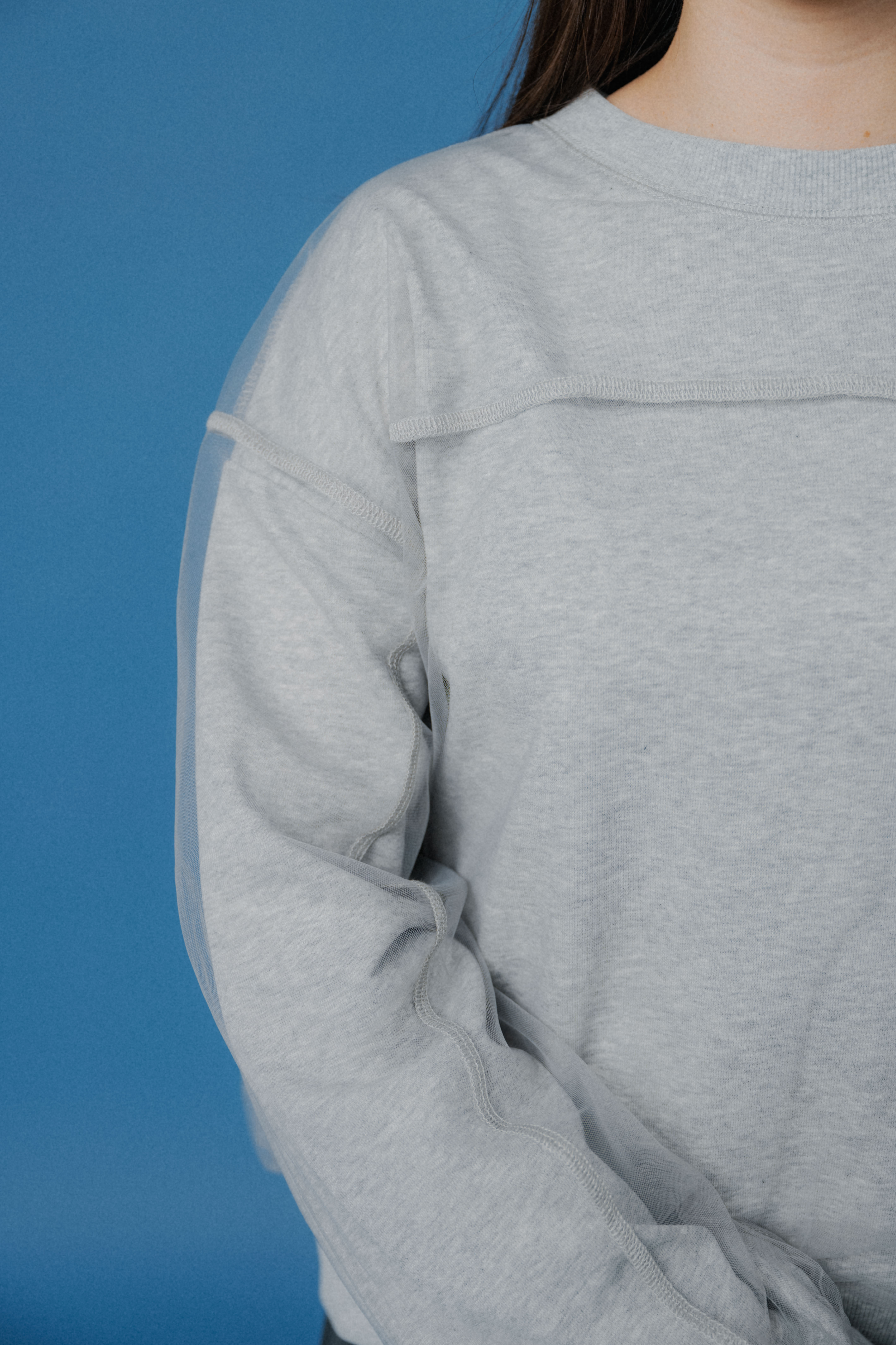 棉混紡薄紗衛衣