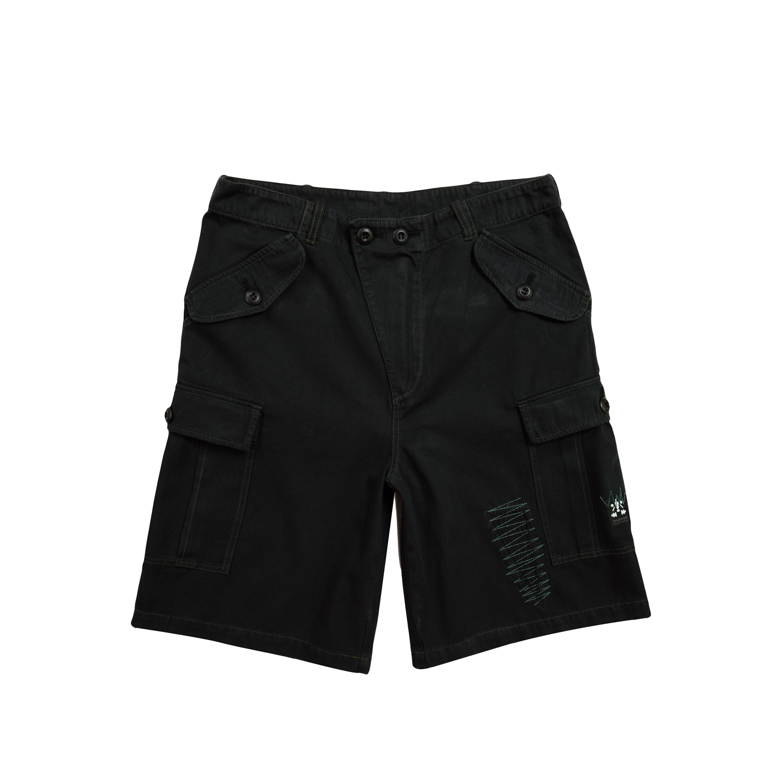 補丁六口袋傘兵短褲-特種黑