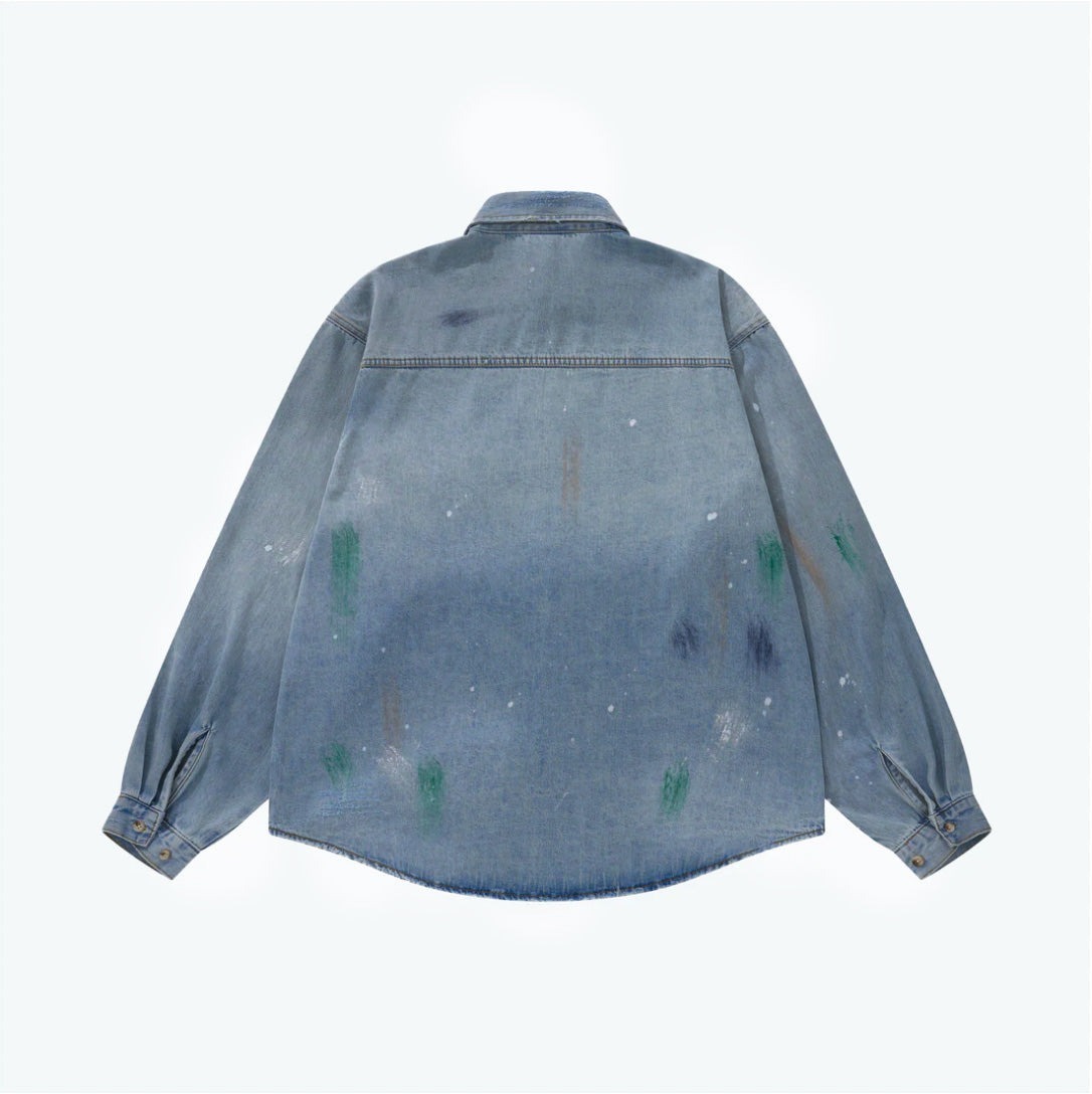 SENSE Ageing Wash Denim Shirt