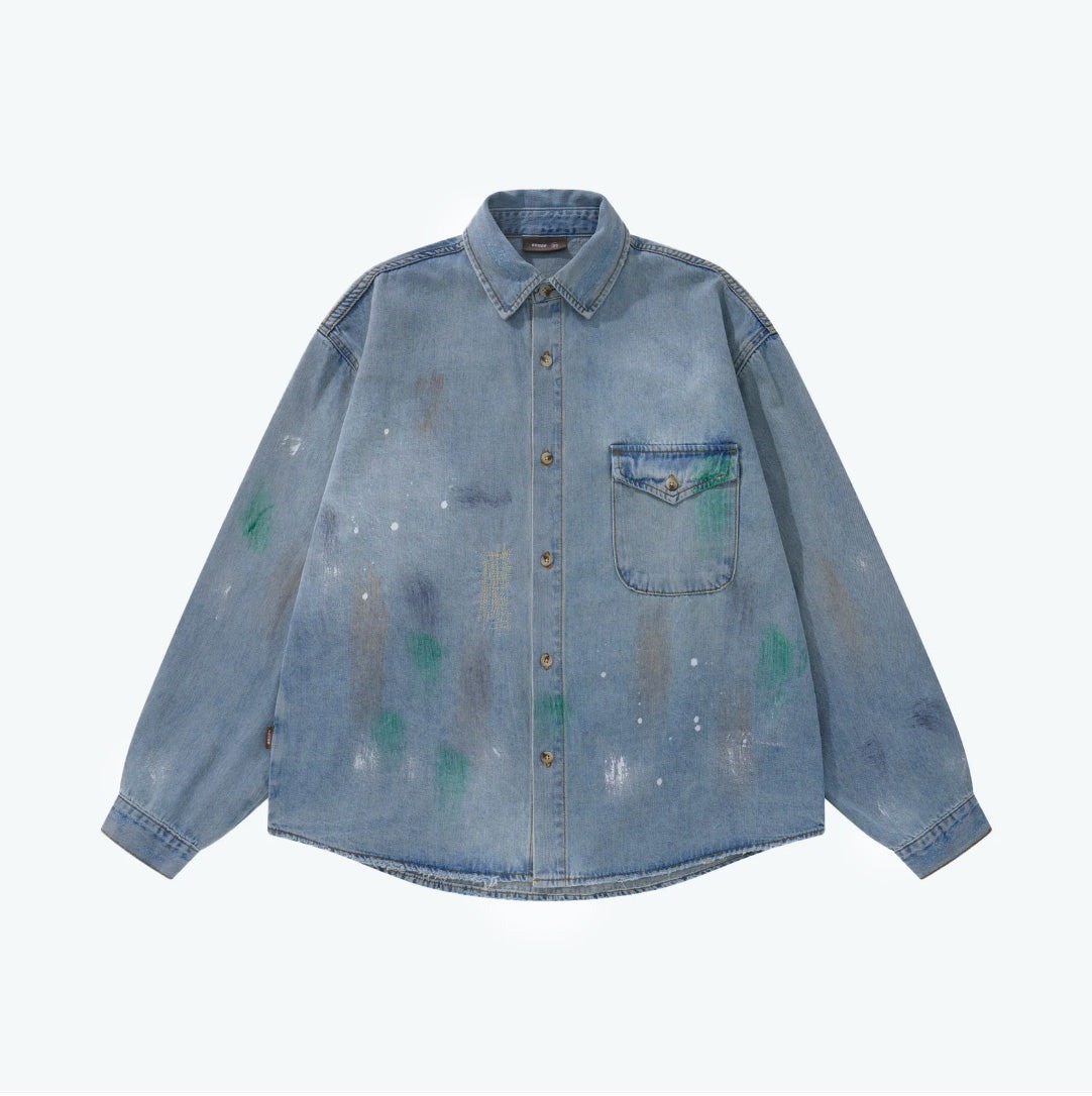 SENSE Ageing Wash Denim Shirt
