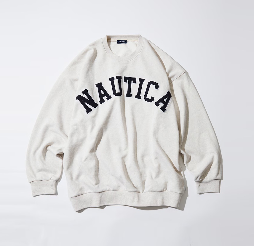 NAUTICA JAPAN ARCH LOGO CREWNECK SWEATSHIRT - GREY PRE ORDER ITEM (預訂中)