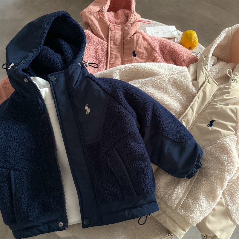 兒童Pol*o抓毛連帽外套-2402030