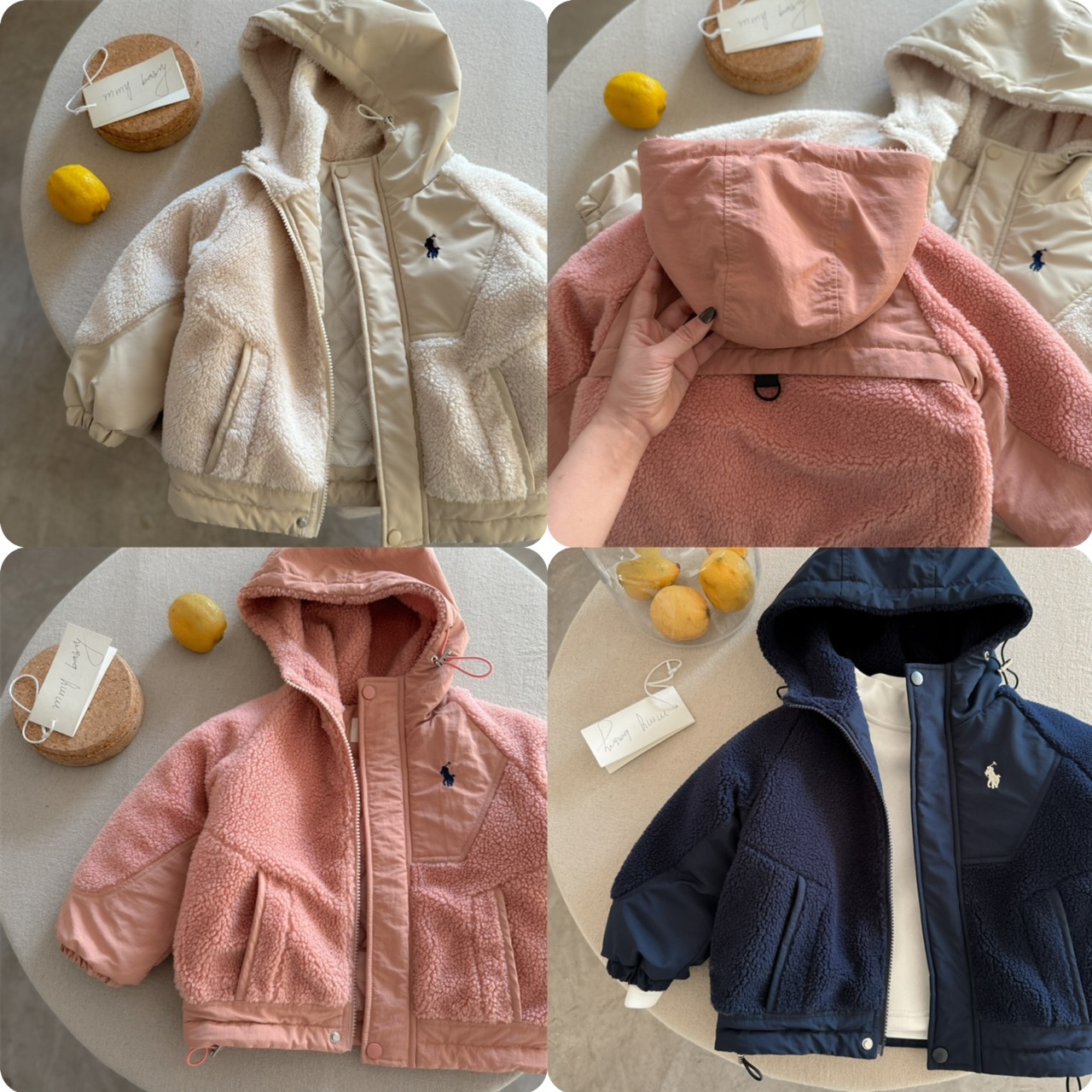 兒童Pol*o抓毛連帽外套-2402030