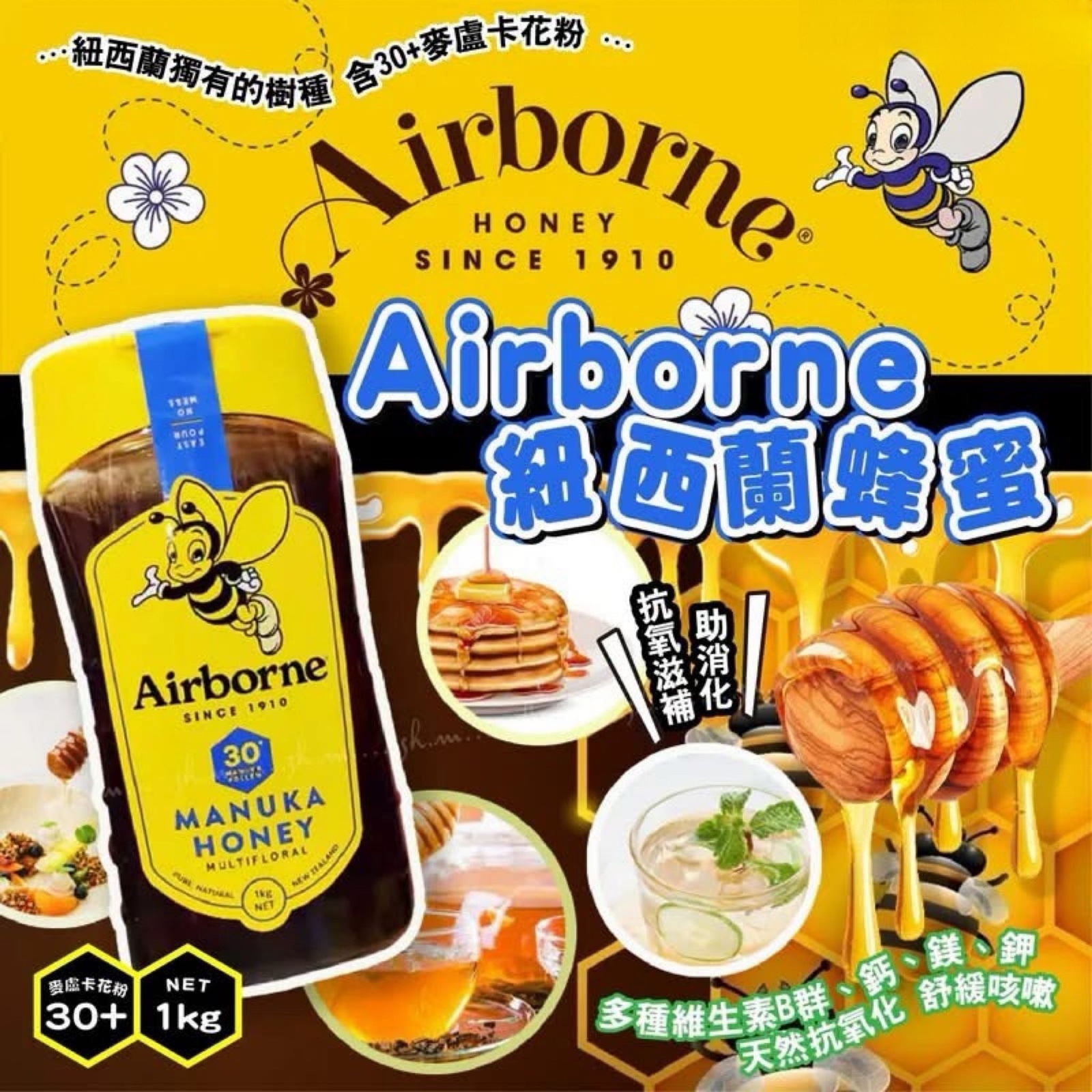 紐西蘭Airborne艾爾邦麥蘆卡百花蜂蜜