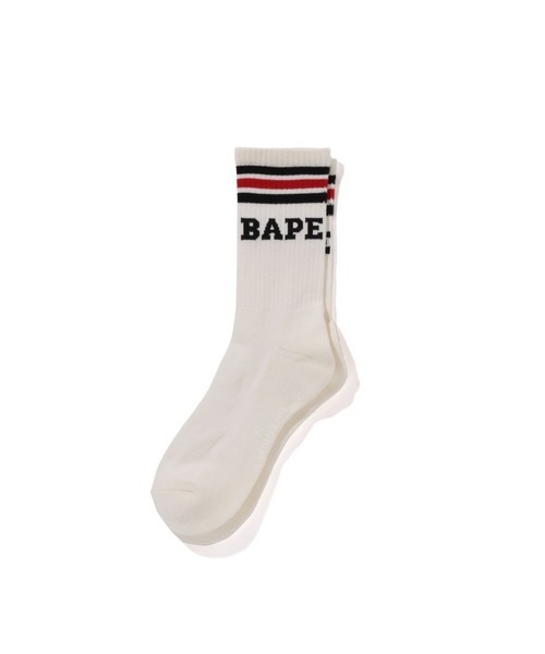 2024AW APE BAPE STRIPE SOCKS 字體 LOGO 條紋 長襪 襪子 現貨 001SOK801003M