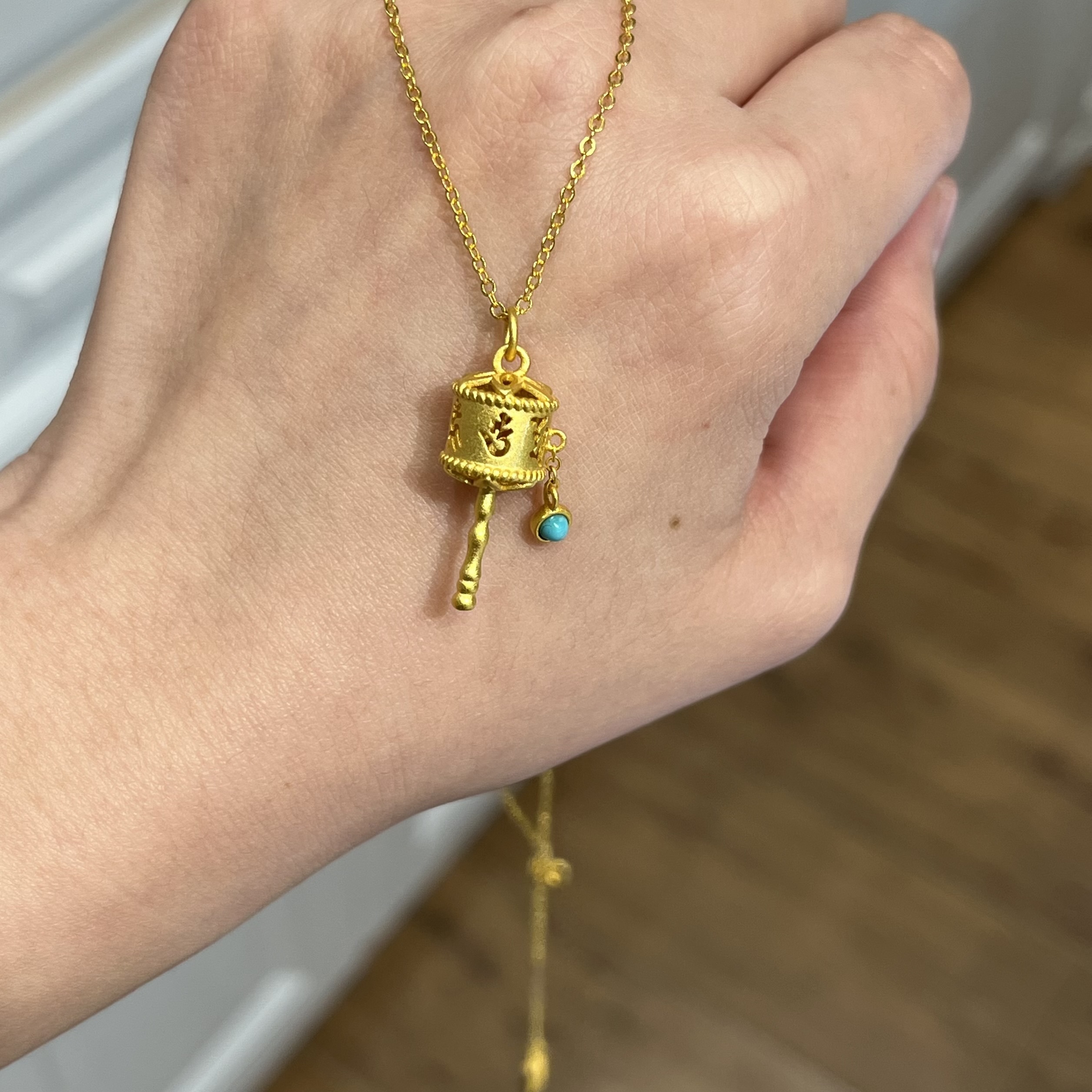 H) 雍和宮吊墜轉經輪頸鏈