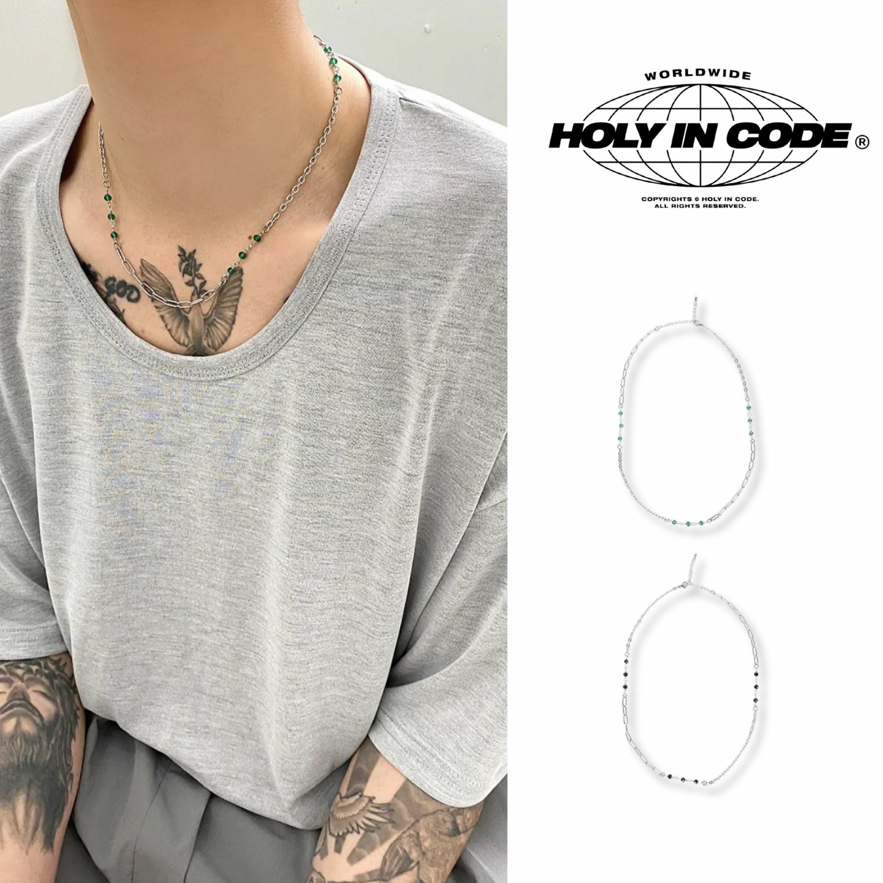 HOLY IN CODE No.8833 兩色寶石項鍊