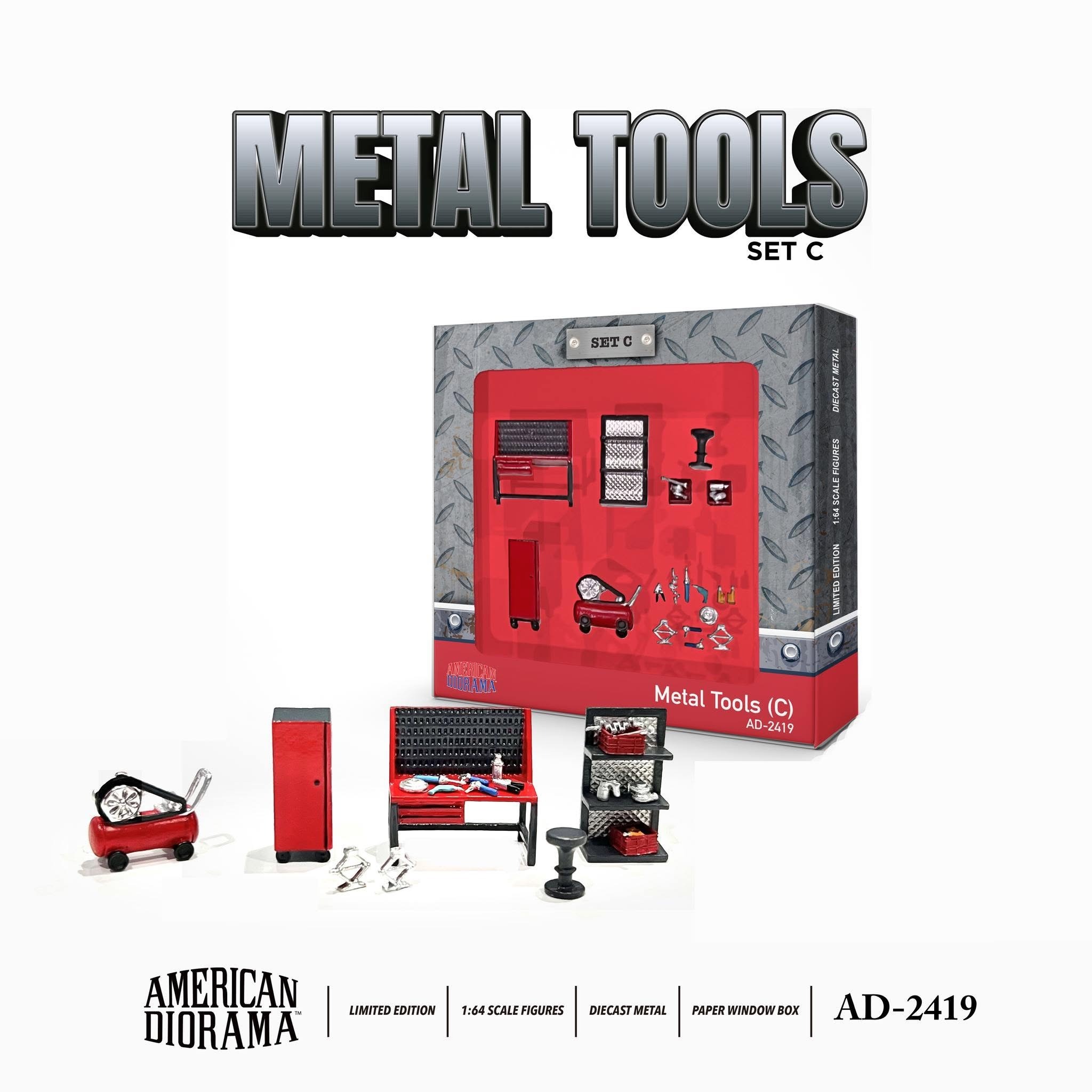 American Diorama 1:64 Figure Set: Metal Tools – Set C