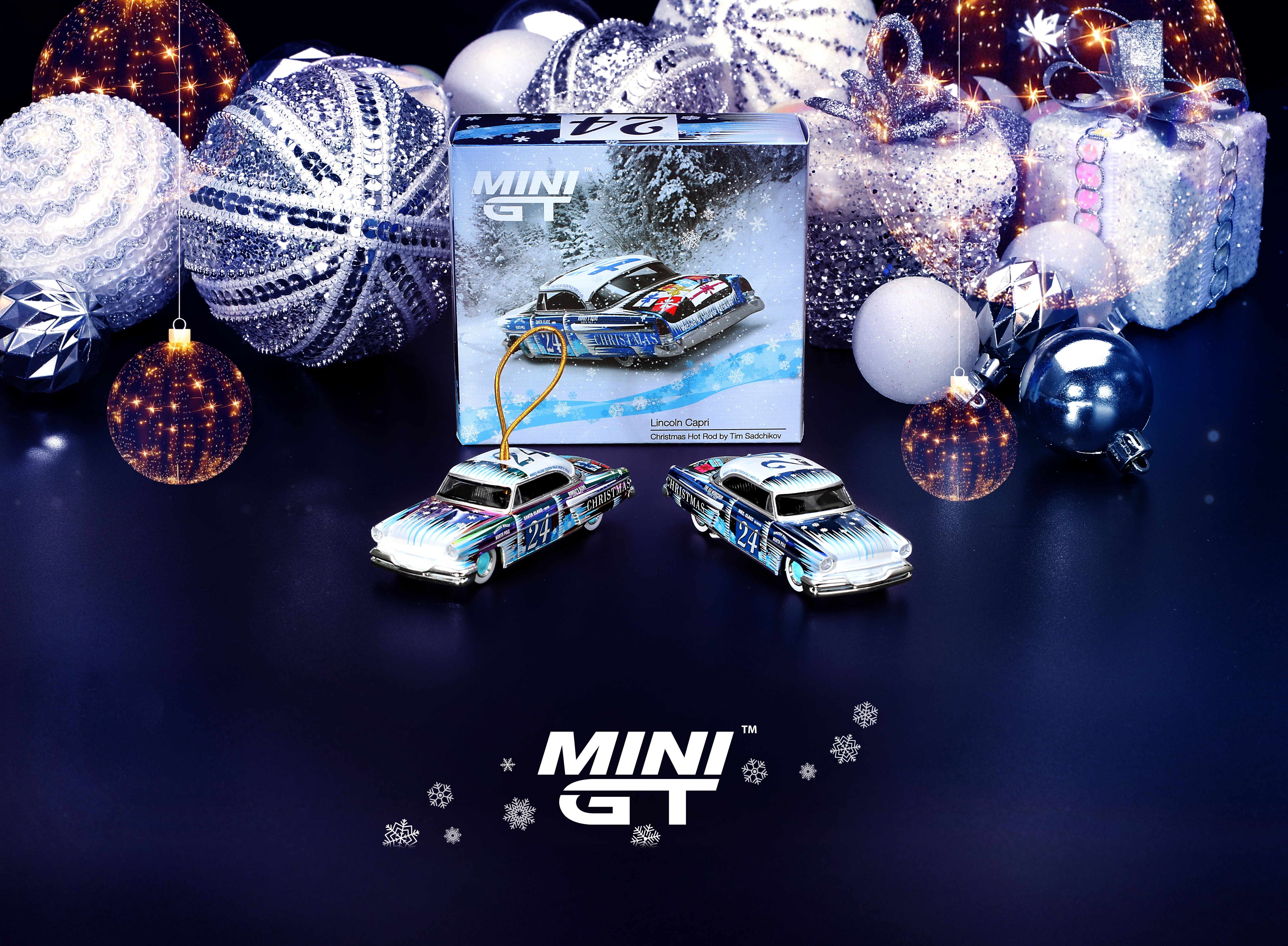 Mini GT 1/64 Lincoln Capri Christmas Hot Rod by Tim Sadchikov 2024 聖誕限定